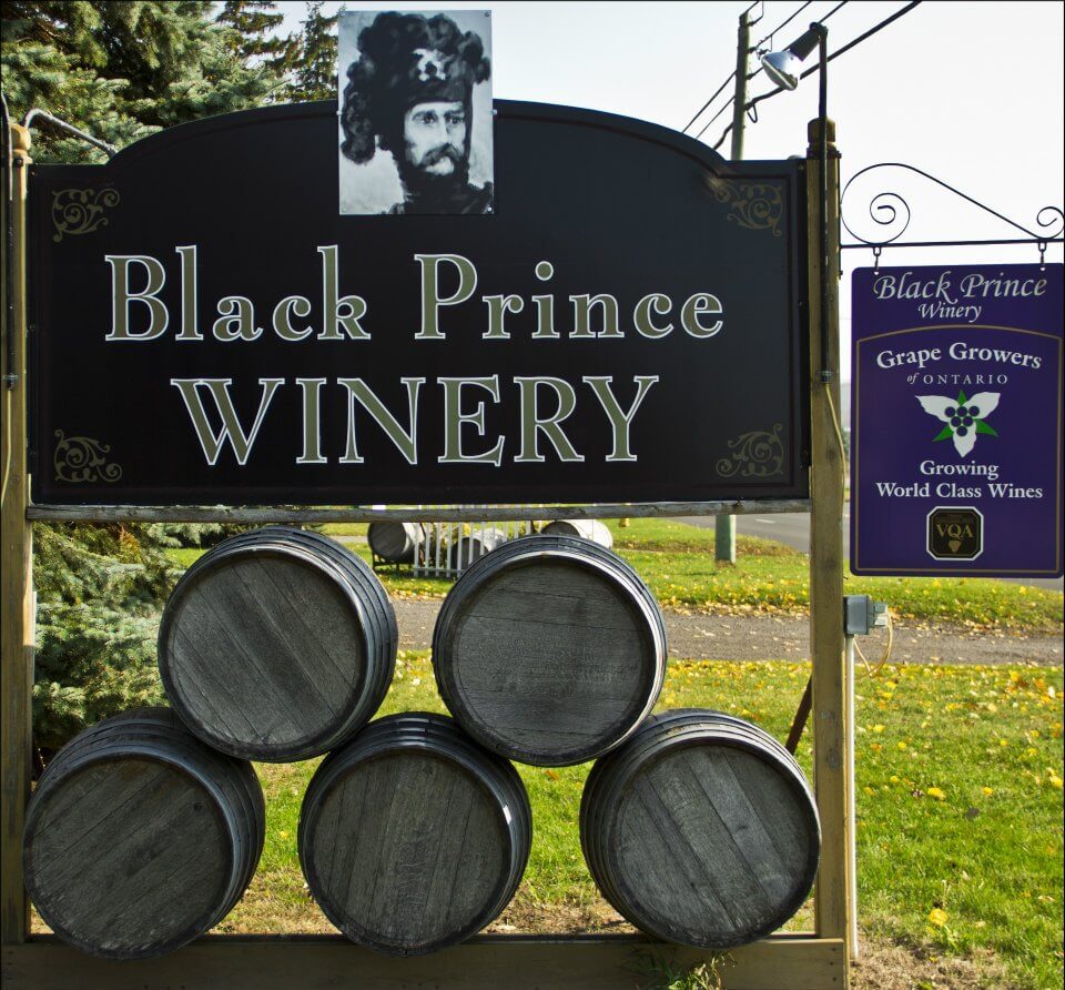 Black Princ Winery front sign
