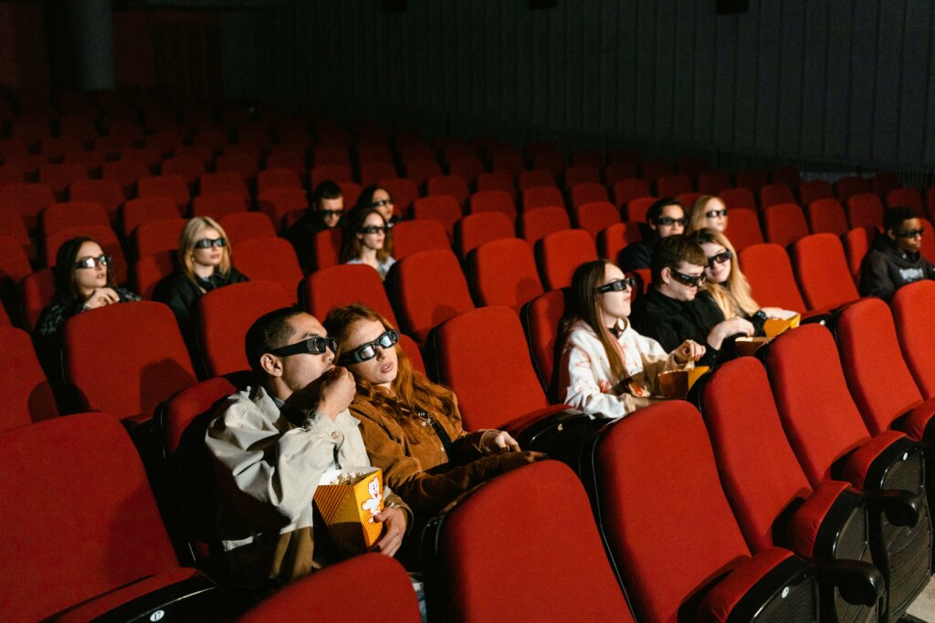 people with 3D glasses in a cinema